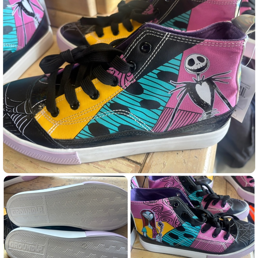 Women’s High-Top Sneakers with Jack and Sally